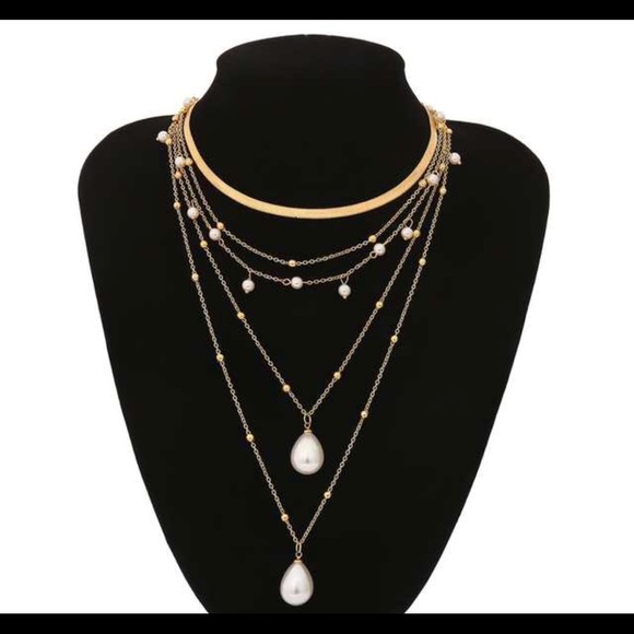 Pearls Layered Adjustable Necklace New - Picture 6 of 8